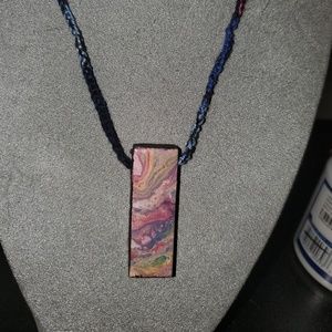 Rainbow bobo handpainted wooden necklace